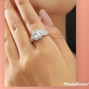 COPY - Rhinestone 925 silver plated ring